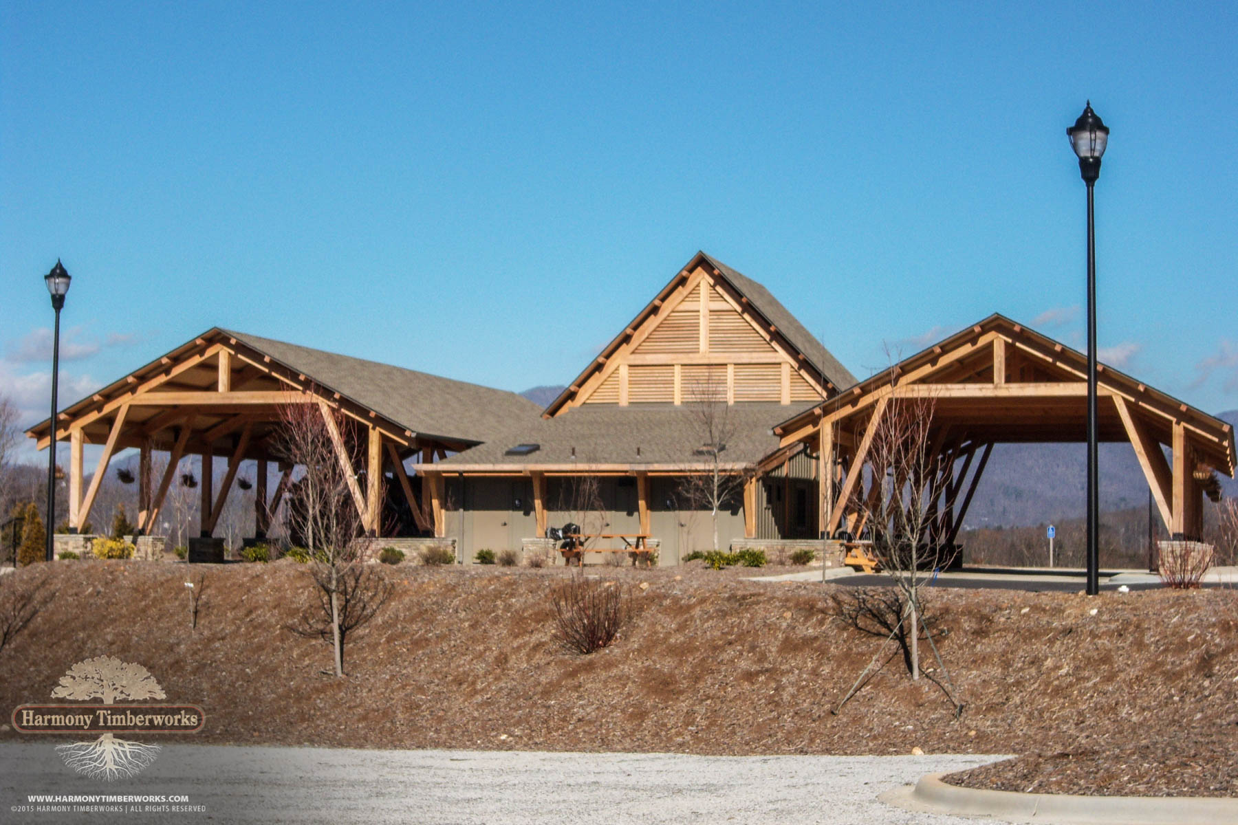 Exterior, Multi-Roof Open Timber Frame Pavilion
