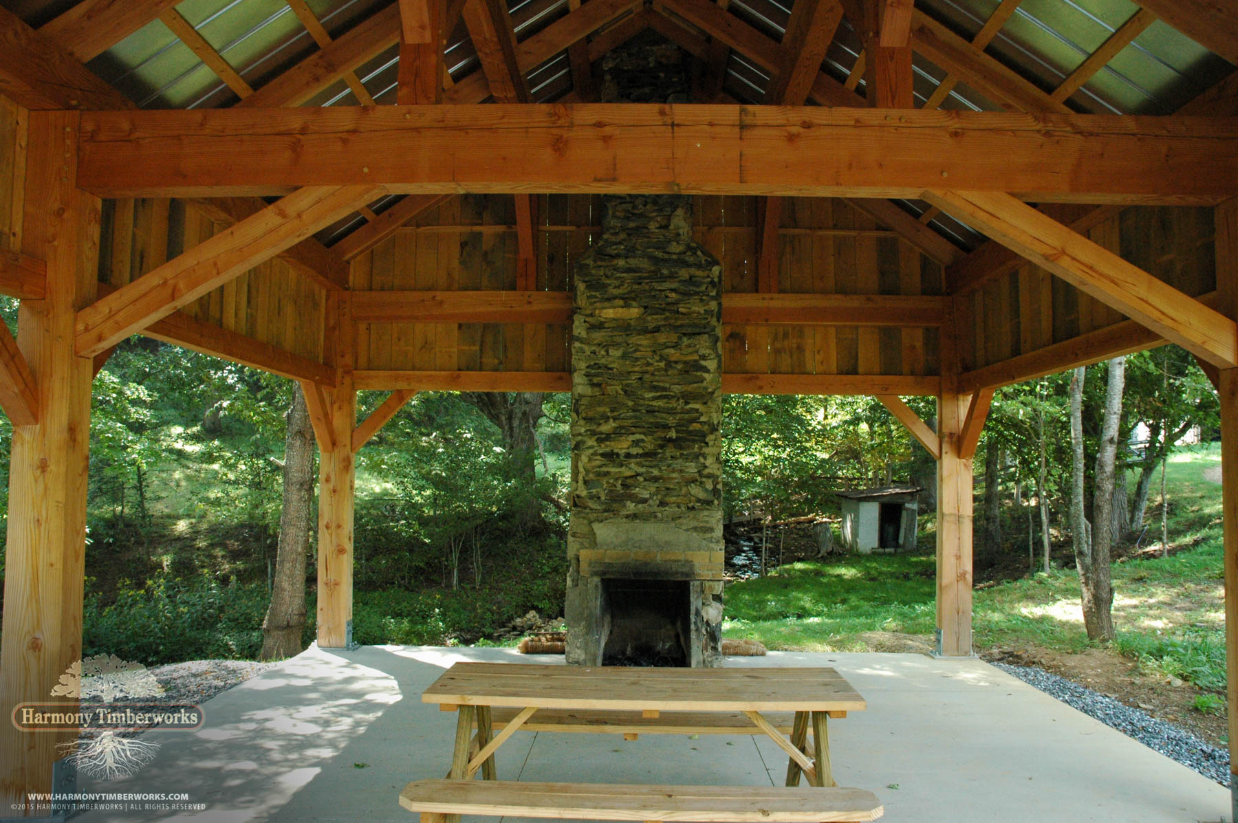 Interior Tie Beam, Timber Frame Pavilion