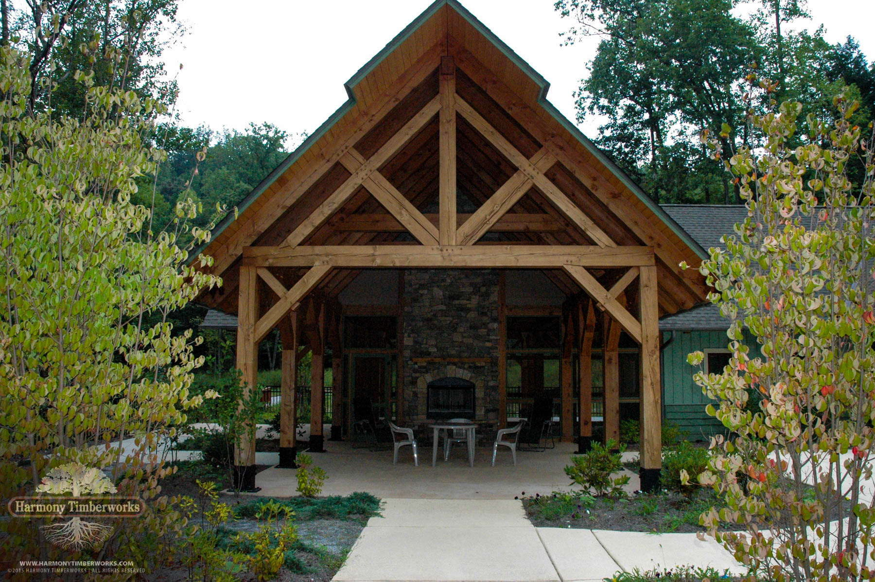 Queen Truss, Open Timber Frame Pavilion