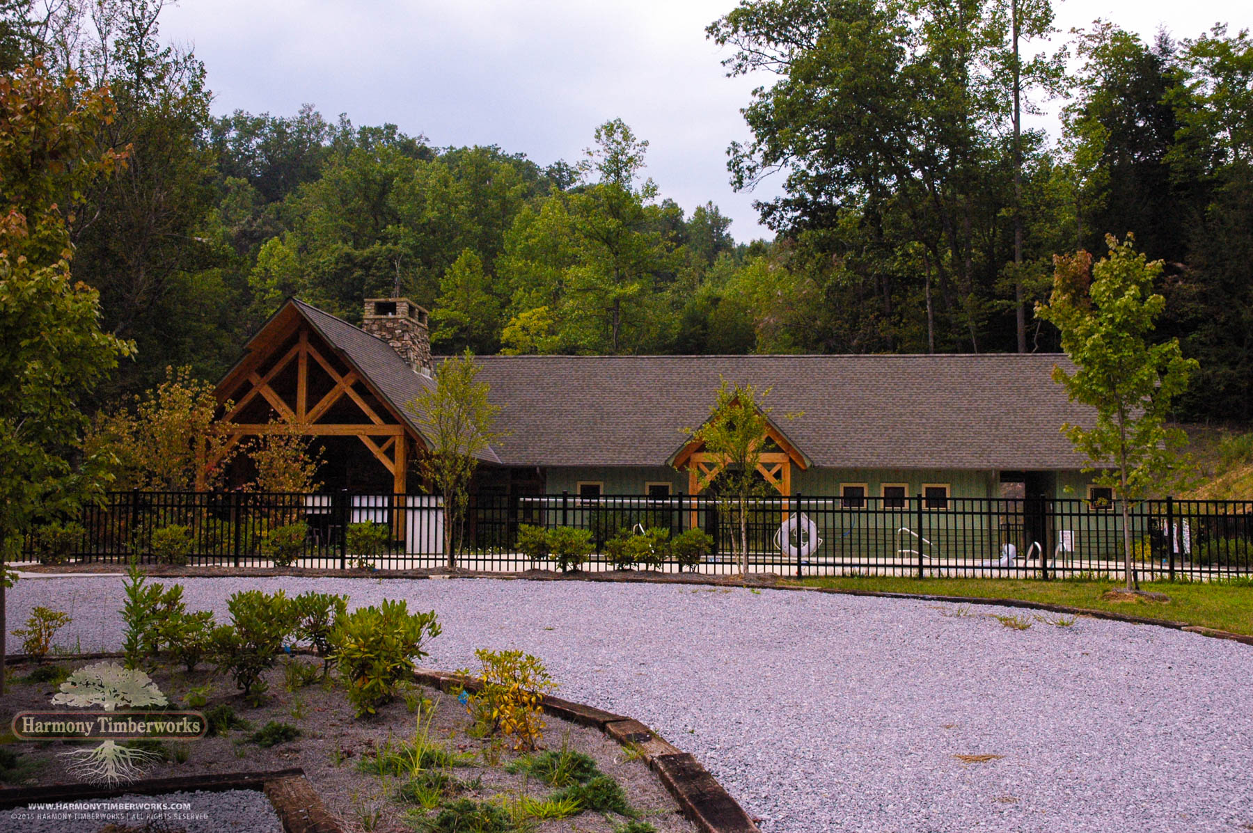 Exterior, Partially Closed TImber Frame Pavilion