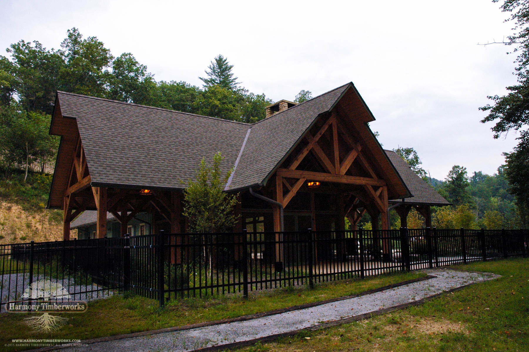 Front View, Open Timber Frame Pavilion