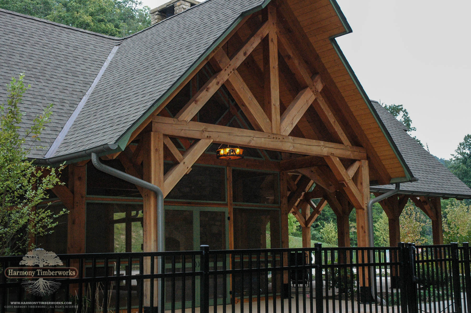 Queen Truss, Open Timber Frame Pavilion Front