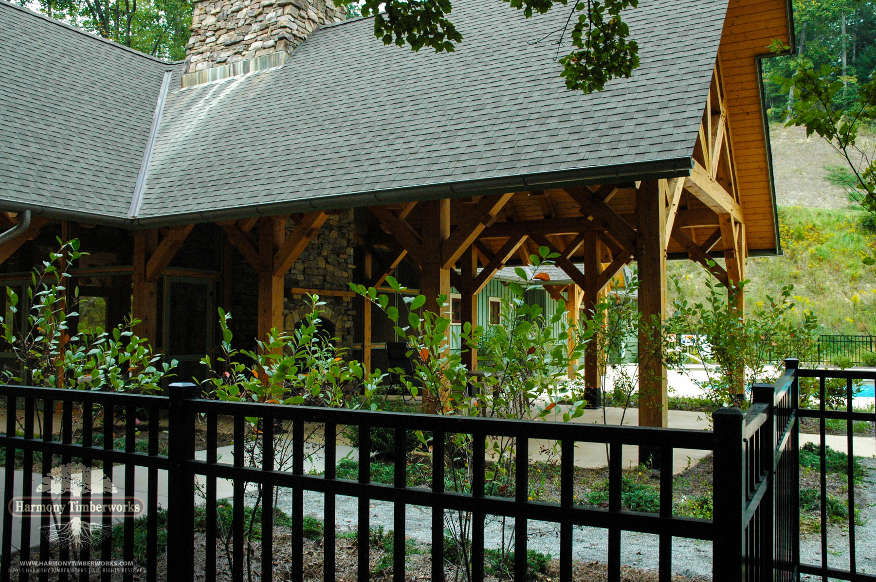 Side Roof View, Open Timber Frame Pavilion