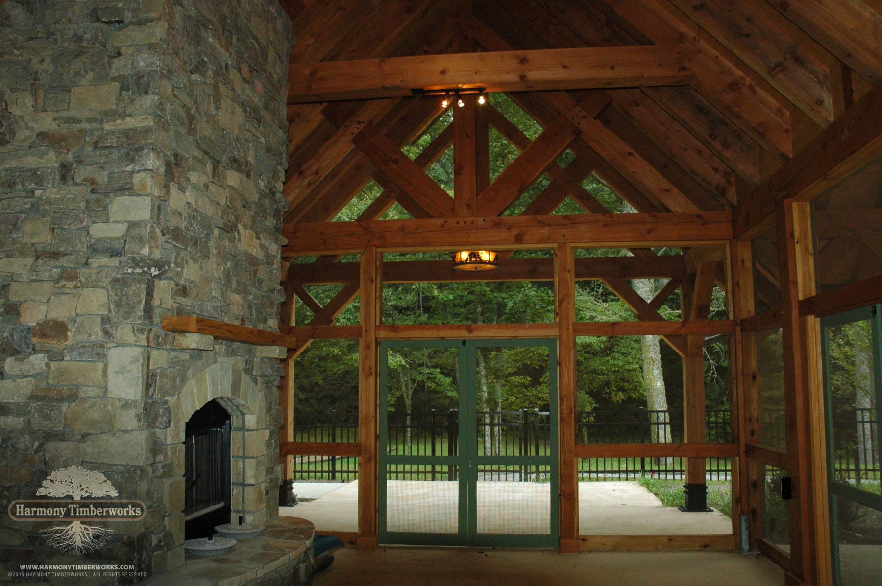 Interior Tie Beams, Open Timber Frame Pavilion