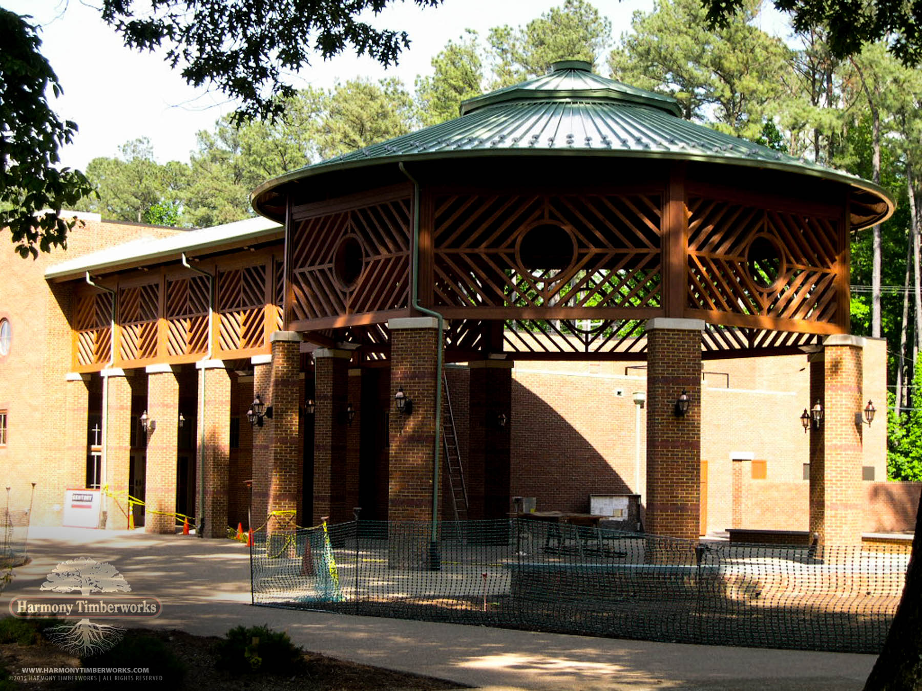 Exterior, Open Timber Frame Pavilion w/ Circular Roof