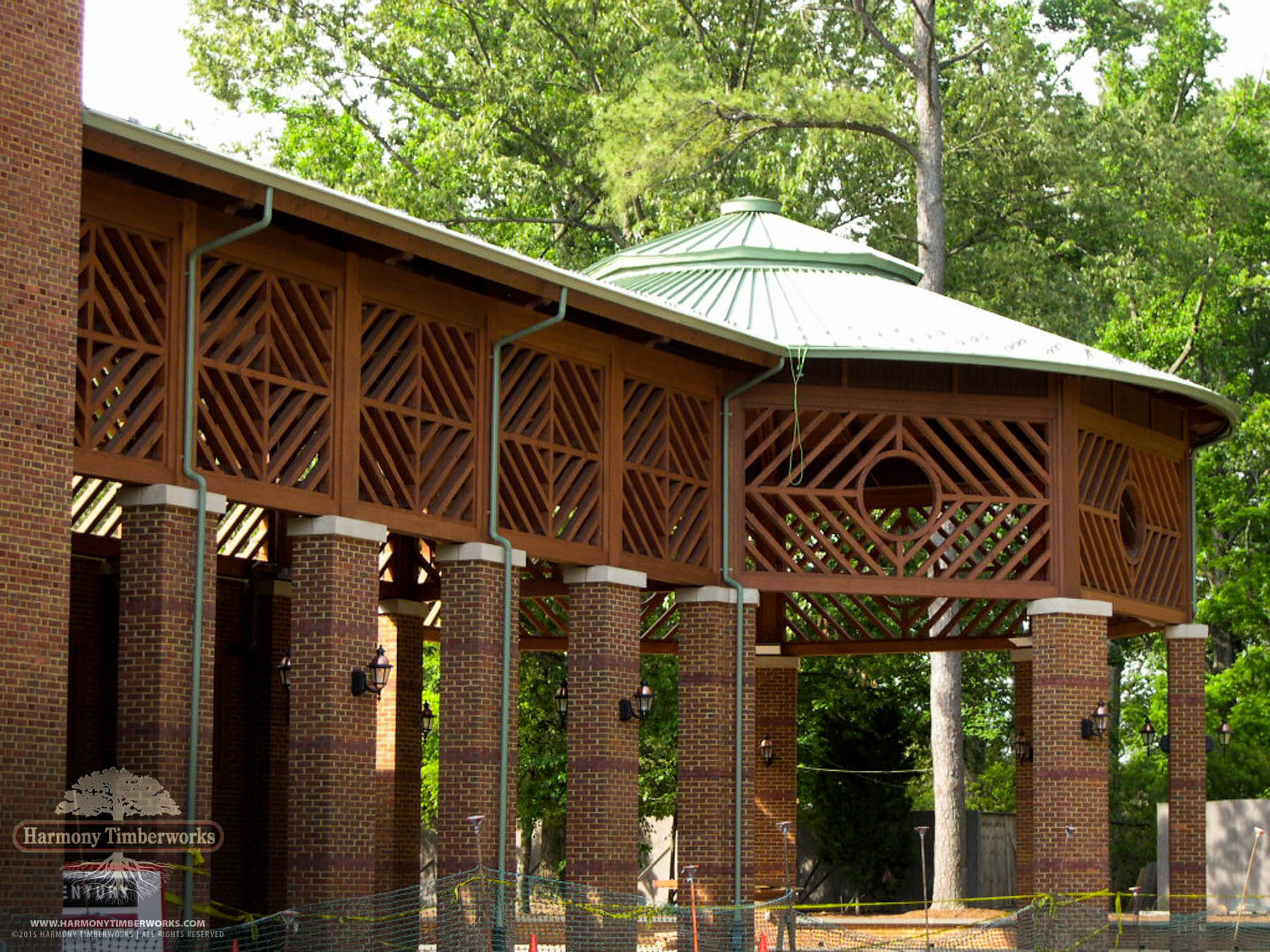 Side View, Open Frame Pavilion w/ Circular Roof