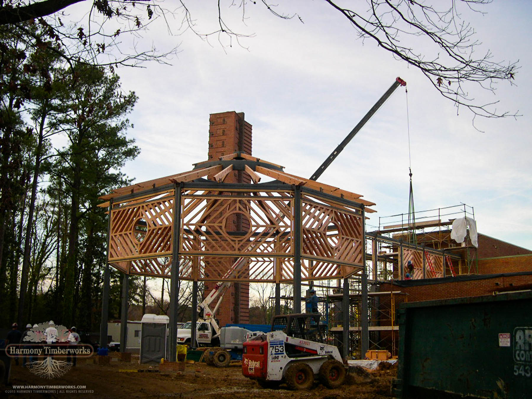 Exterior, Open Timber Pavilion Framing