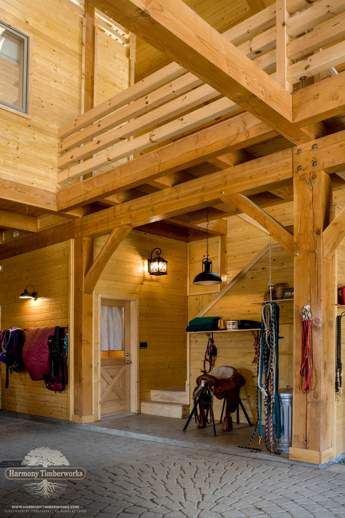 Storage Area, Timber Frame Horse Barn Interior