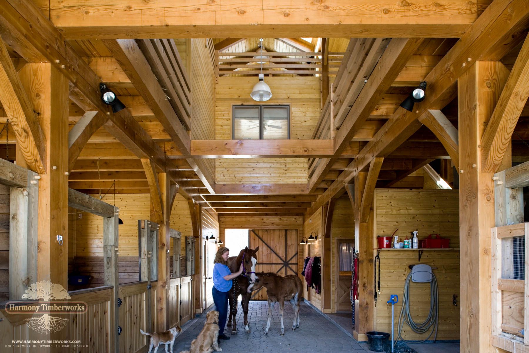 Interior Design, Timber Frame Horse Barn