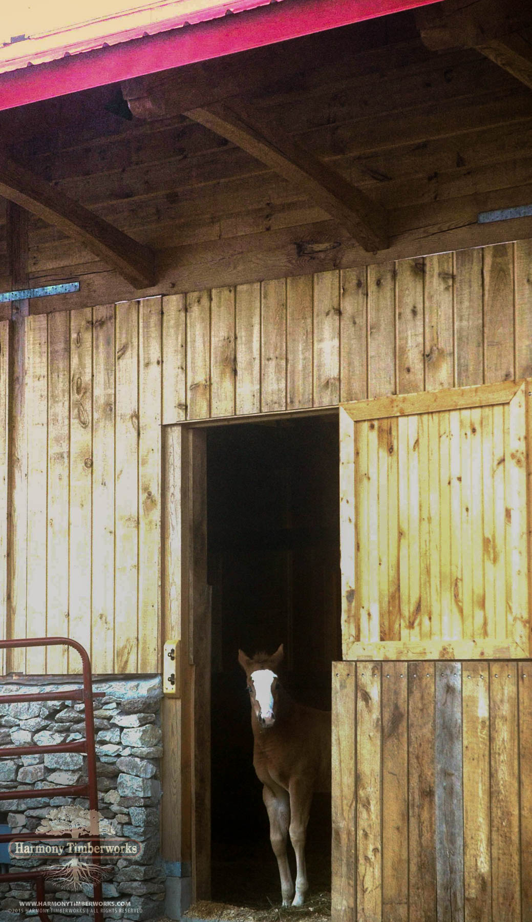 Exterior Door, Timber Frame Horse Barn Side Wall