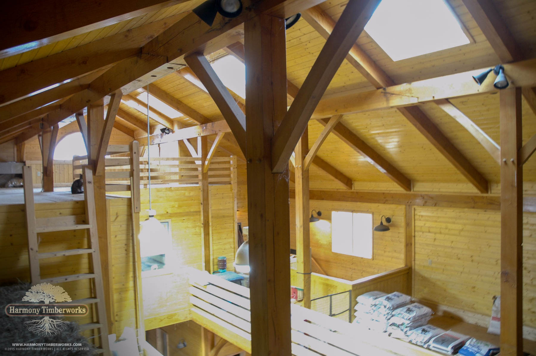 Support Post, Timber Frame Horse Barn