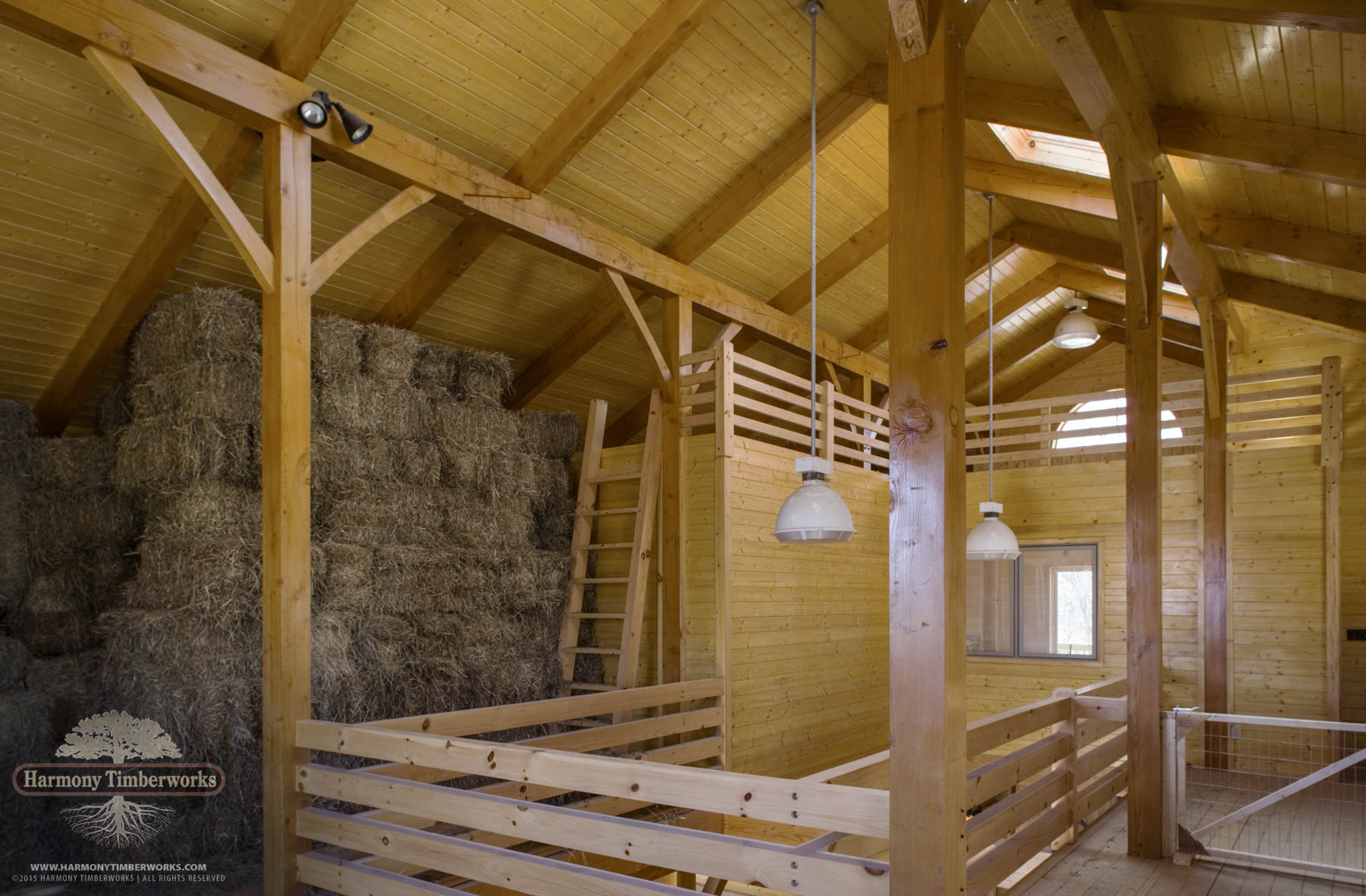 Interior Horse Stable, Timber Frame Barn
