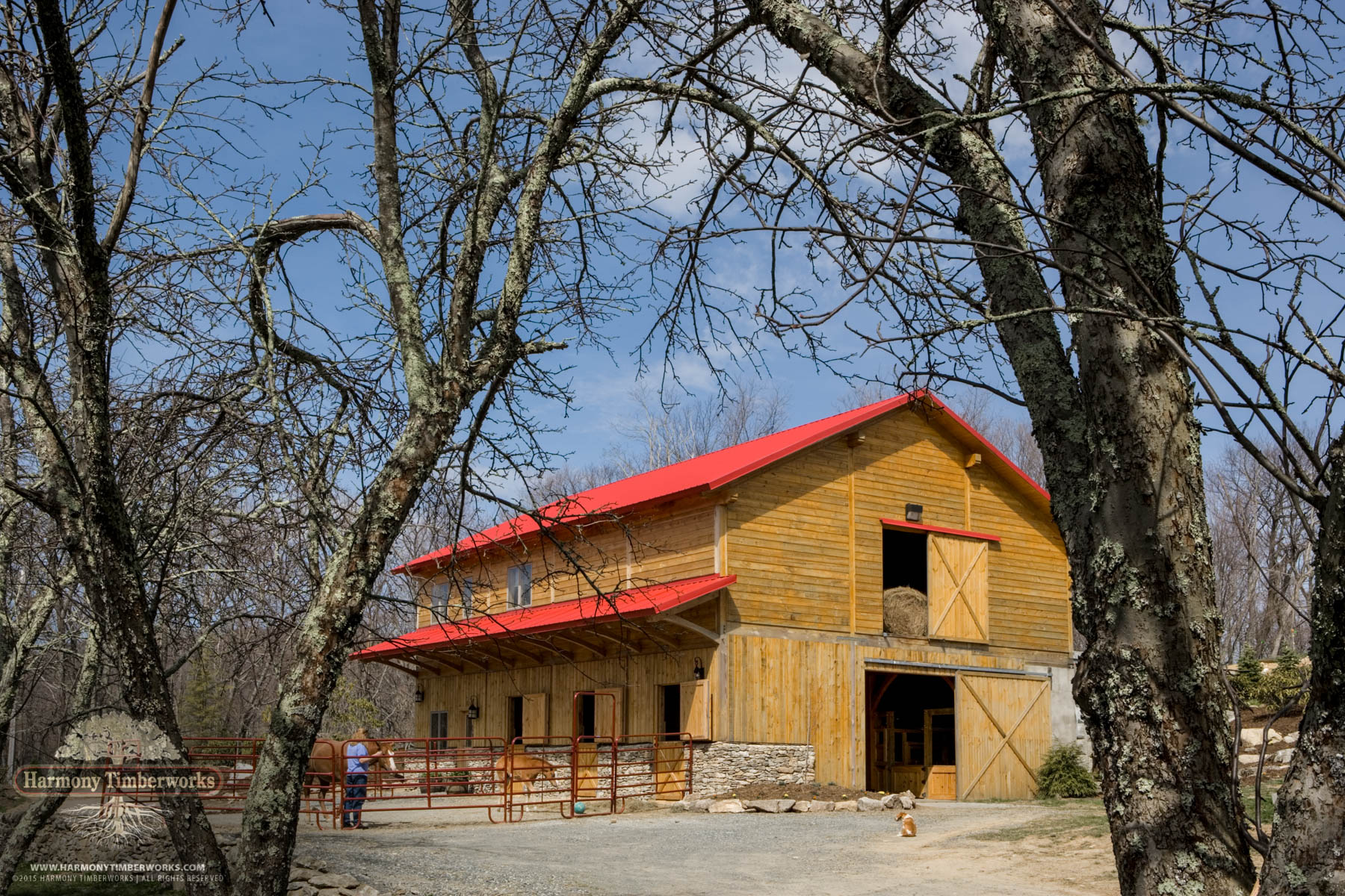 Full View, Two Story Yellow Cedar Timber Barn
