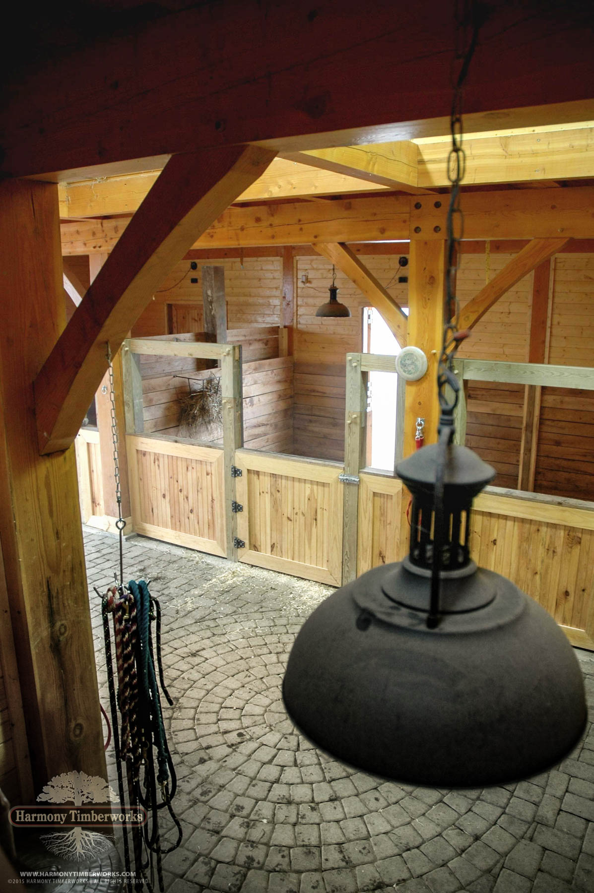 Interior Ceiling Brace, Timber Frame Horse Barn