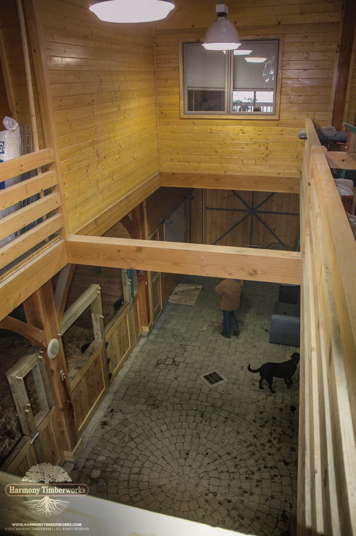Loft Tie Beam, Timber Frame Horse Barn Interior