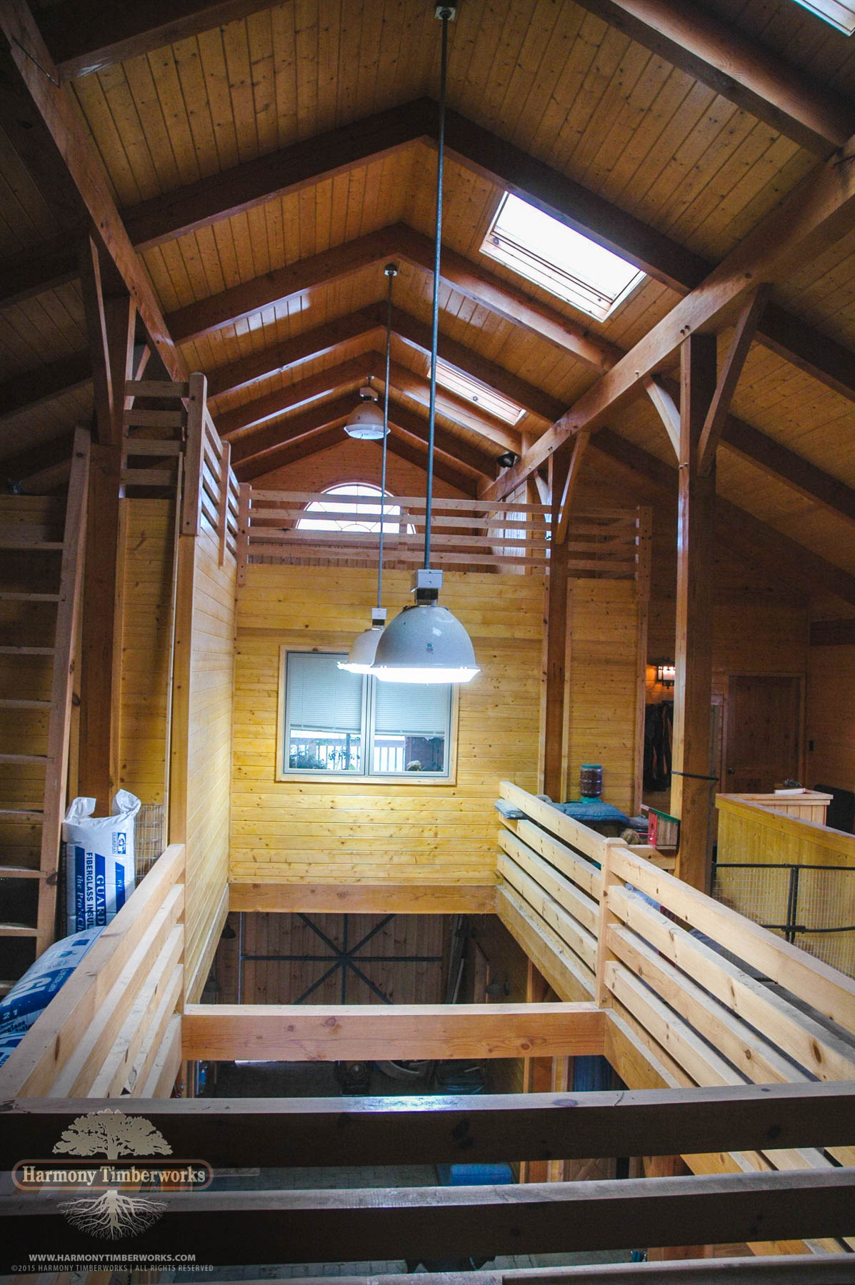Interior Loft View, Timber Frame Horse Barn