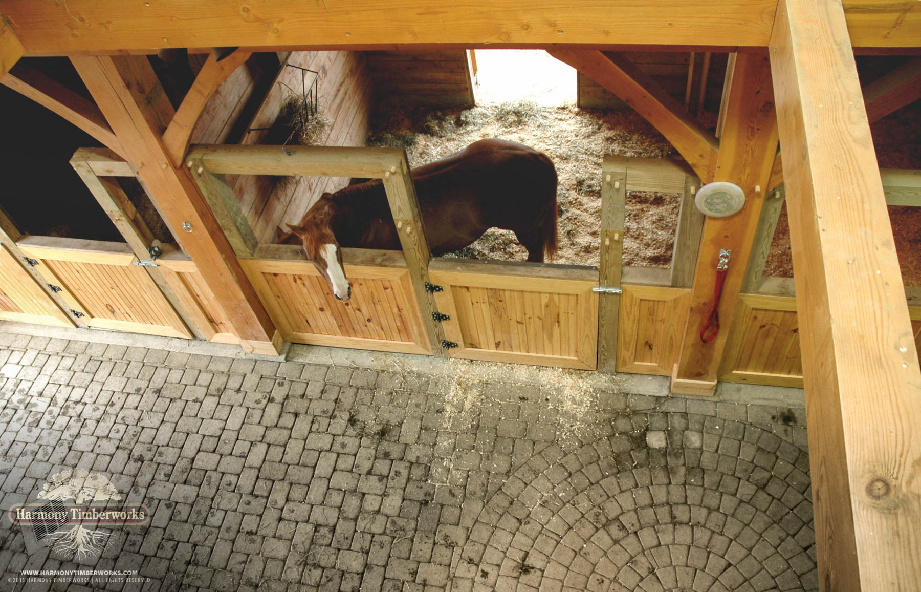 Horse Stable View from Above, Timber Barn Interior