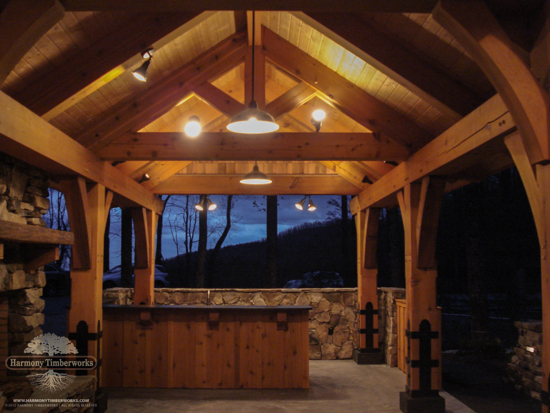 Interior Queen Truss, Open Timber Frame Pavilion