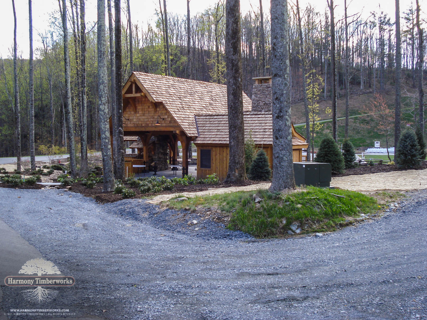Exterior Roof, Log Frame Pavilion