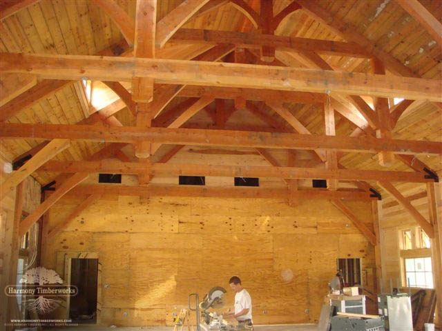 Interior Ceiling Tie Beams, Timber Frame Barn