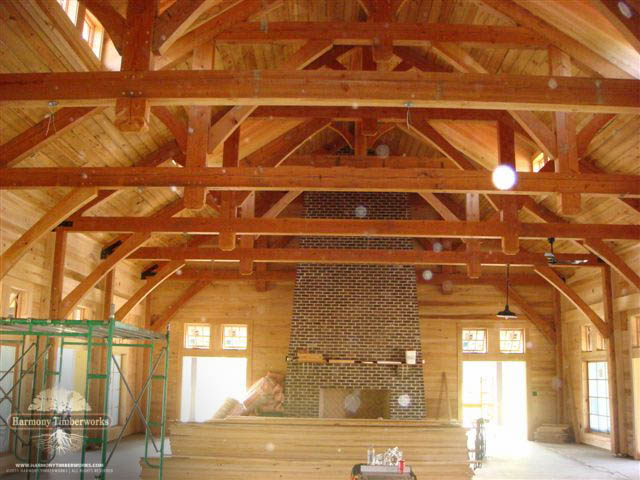 Interior Area, Partially Closed Timber Frame Barn