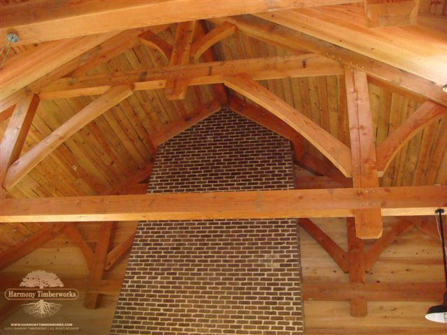 Interior Ceiling Support Trusses, Timber Frame Roof