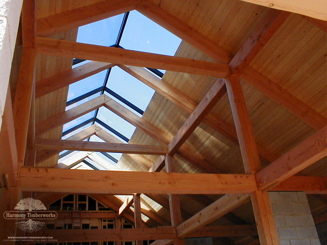 Interior Support Beams, Partially Finished Timber Roof Framing