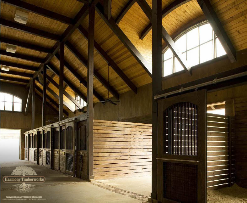 Horse Stables, Timber Frame Barn Interior
