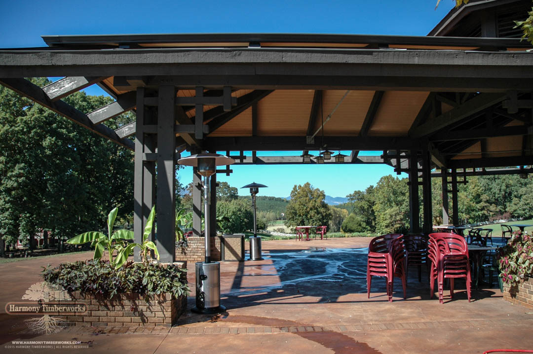 Ground View, Interior Timber Frame Pavilion