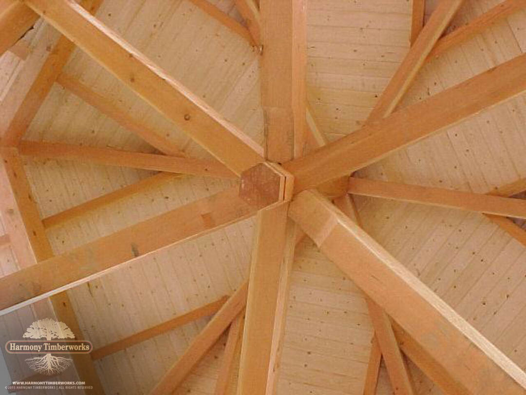Interior Roof Support Beams, Timber Frame Pavilion