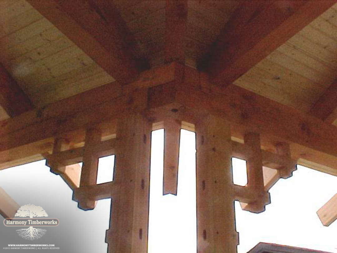 Interior Hip Roof, Open Timber Frame Pavilion