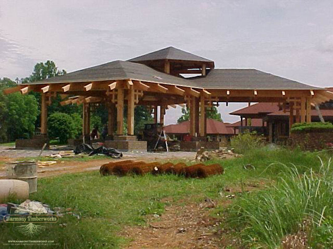 Exterior Hip Roof, Open Timber Frame Pavilion