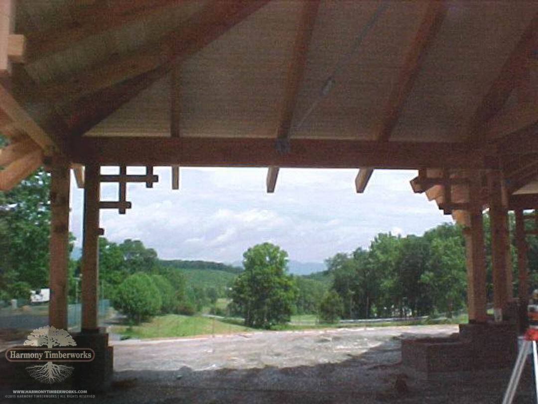 Interior, Open Timber Frame Pavilion