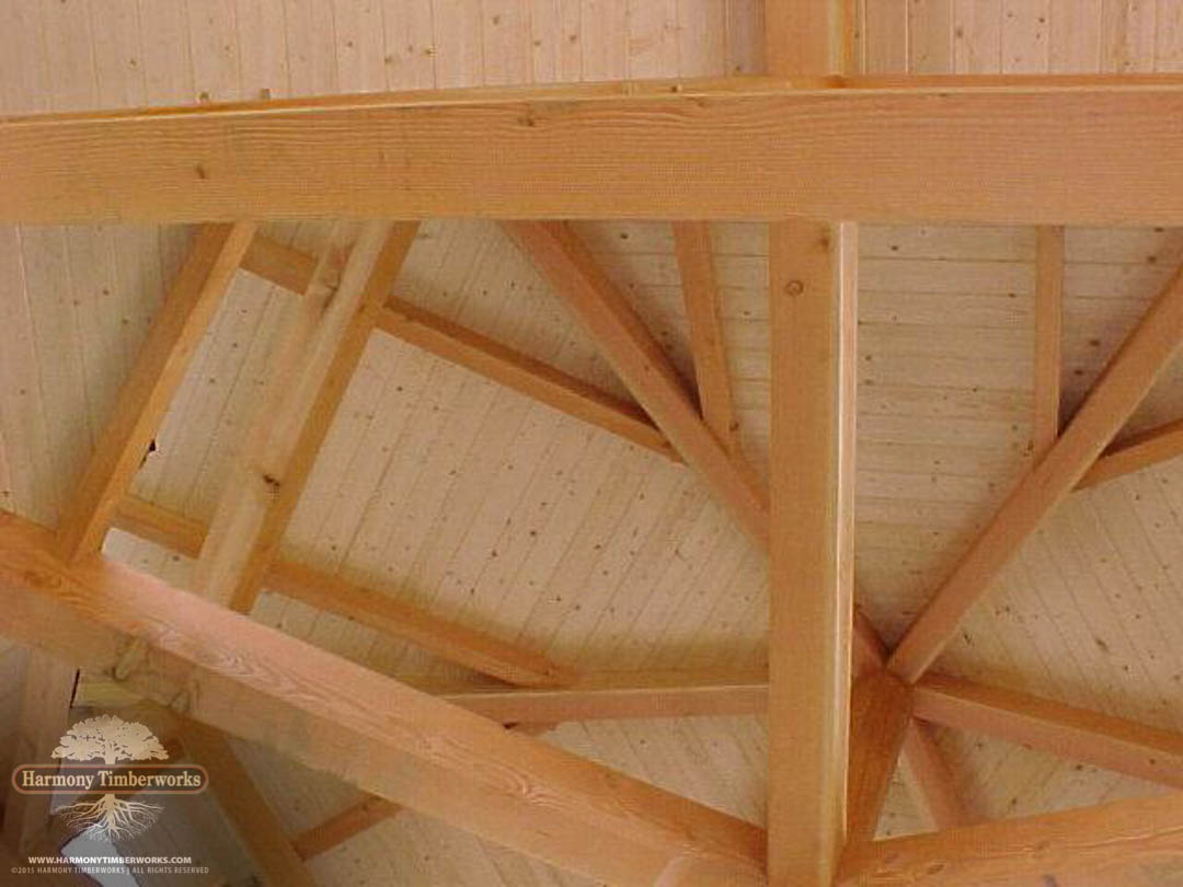 Interior Roof Truss, Timber Frame Pavilion
